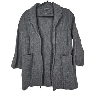 J.Crew M Open-front Sweater-blazer Drak Heather Gray Merino Wool Career Staple